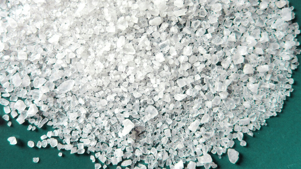 Nahaufnahme von Salzkörnern