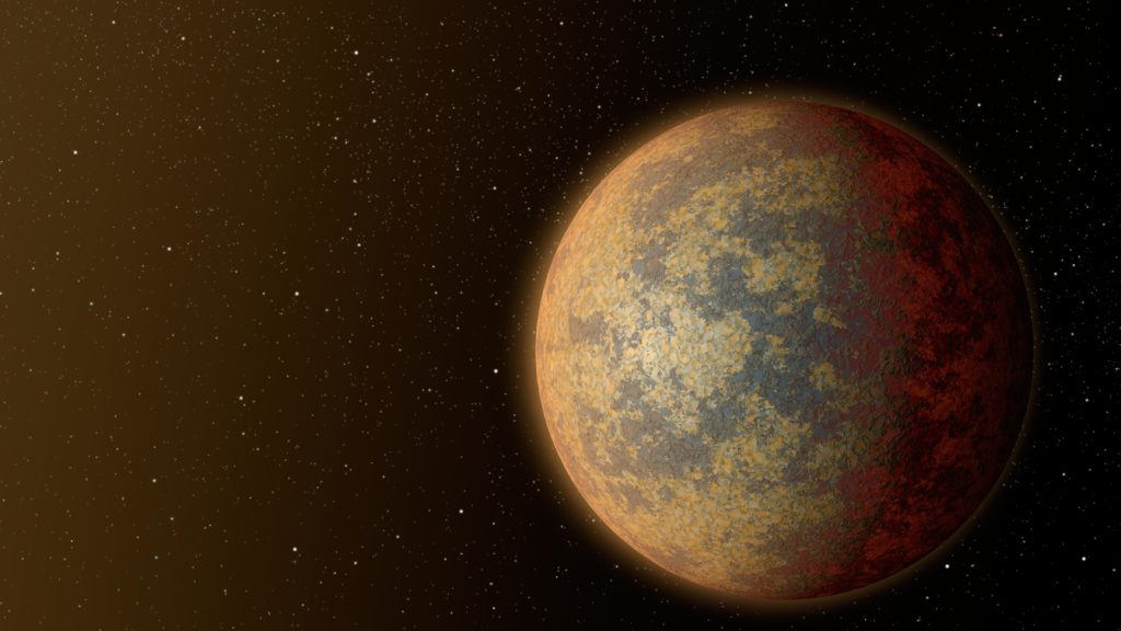Ein Exoplanet im Weltall.