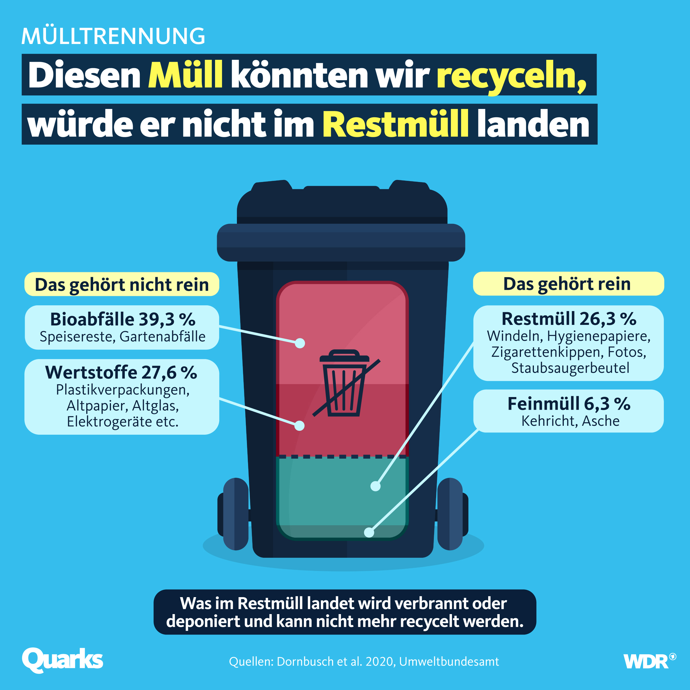 Diesen Müll könnten wir recyclen, würde er nicht im Restmüll landen