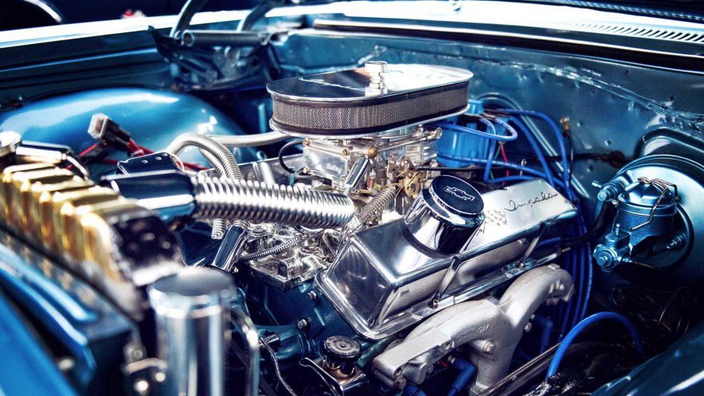 Motor eines amerikanischen Autos.