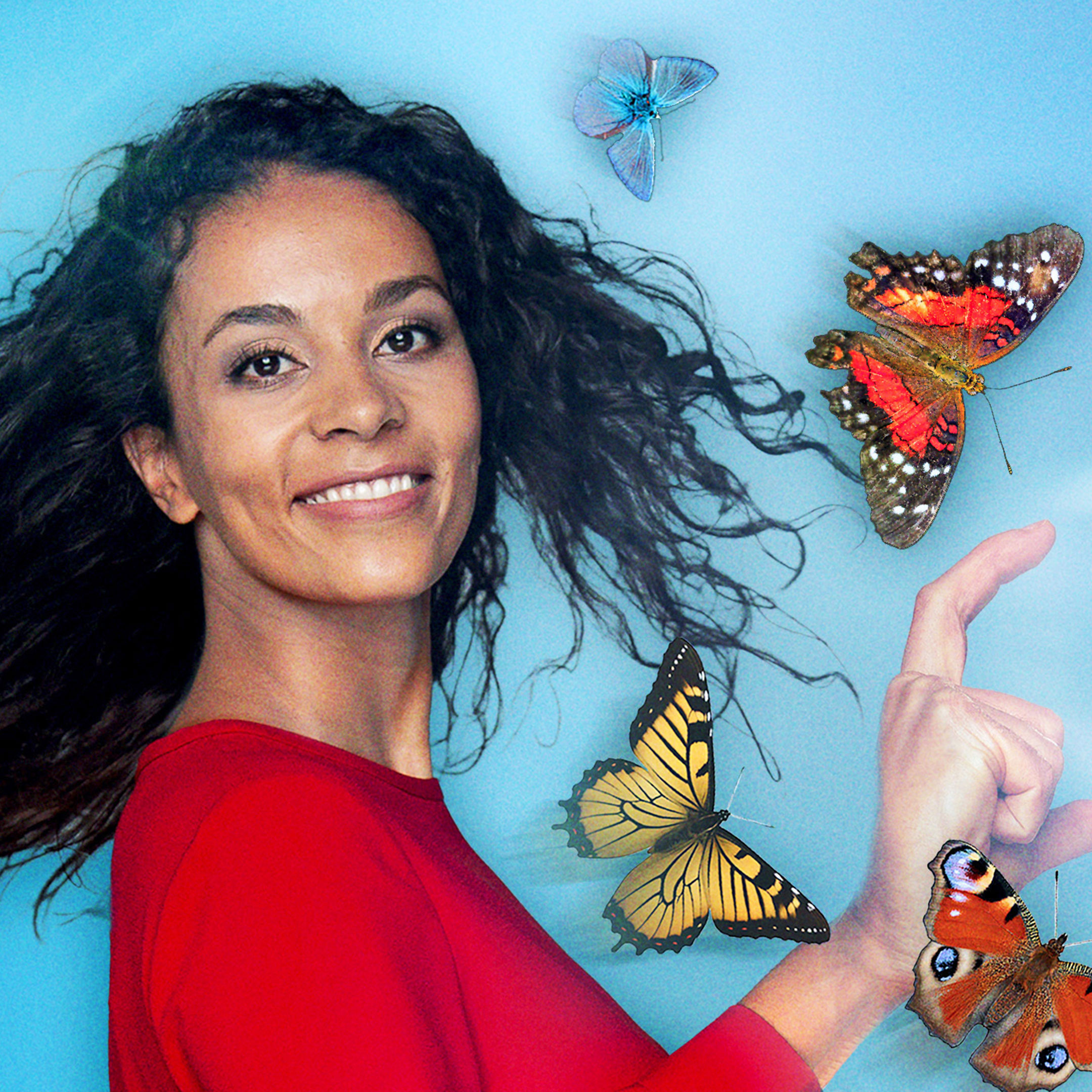 Florence Randrianarisoa mit Schmetterlingen