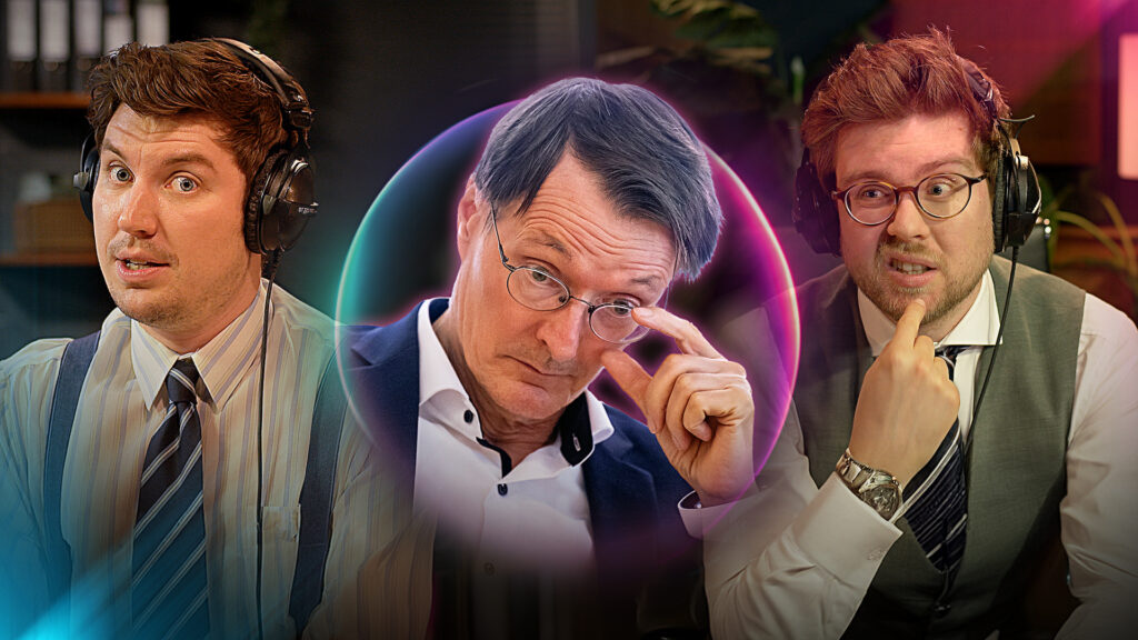 Science Cops Cover Folge 86, Karl Lauterbach schaut betreten zu Boden.