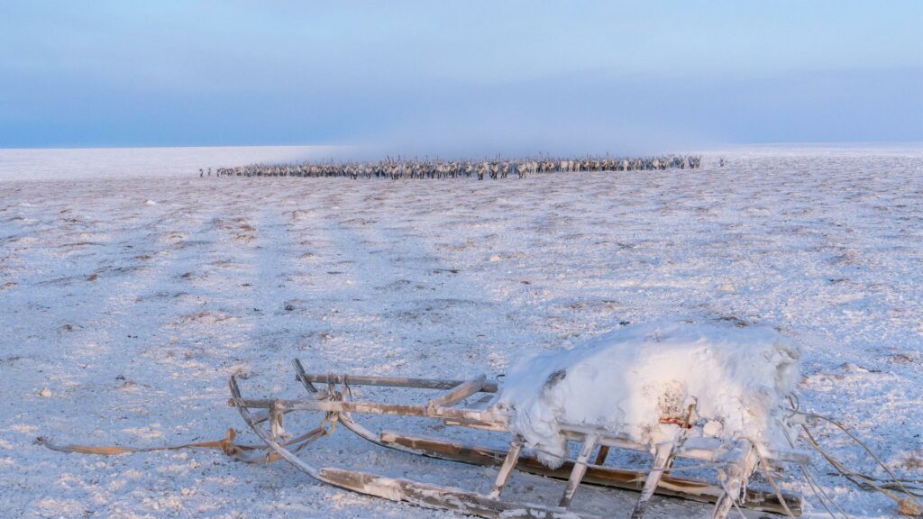 Eine Eisfläche in Nordsiberien.