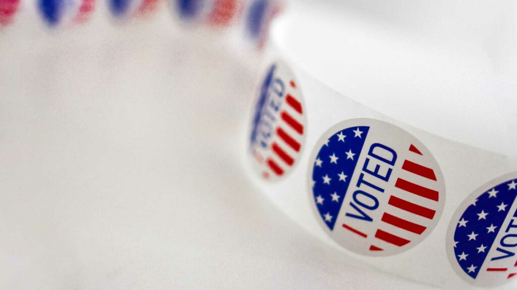 Rolle von "I Voted"-Stickern