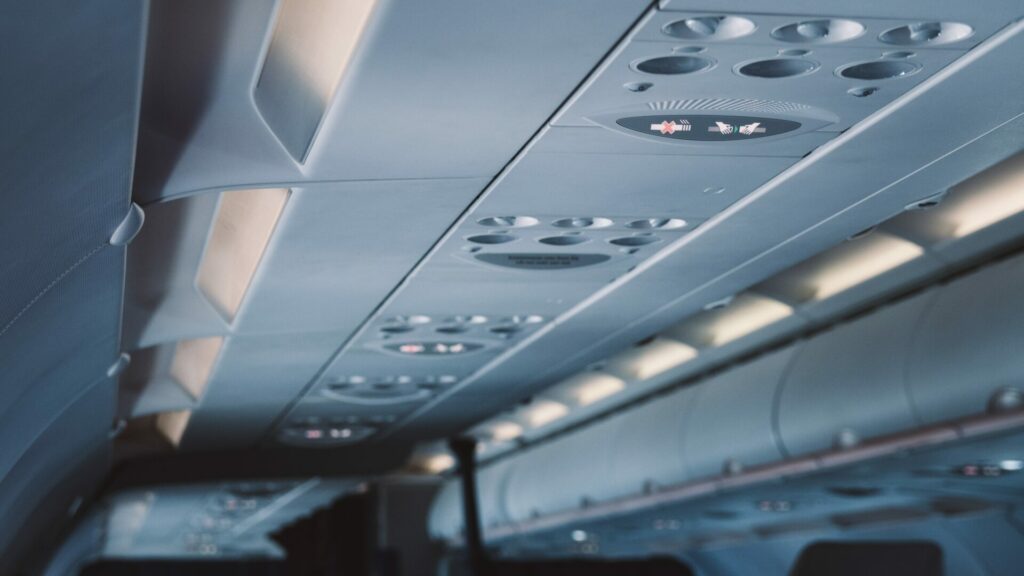 Klimaanlagen im Flugzeug.